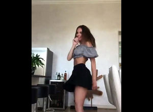 Sweetheart dancing and showing her