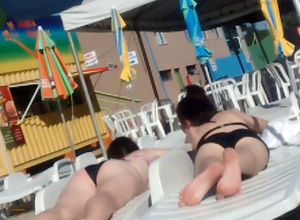 2 sexual damsel sisters in waterpark